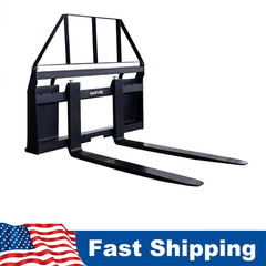4000 Lbs Quick Attach Pallet Forks 45″ Frame 48″ Blades for Skid Steer Tractors