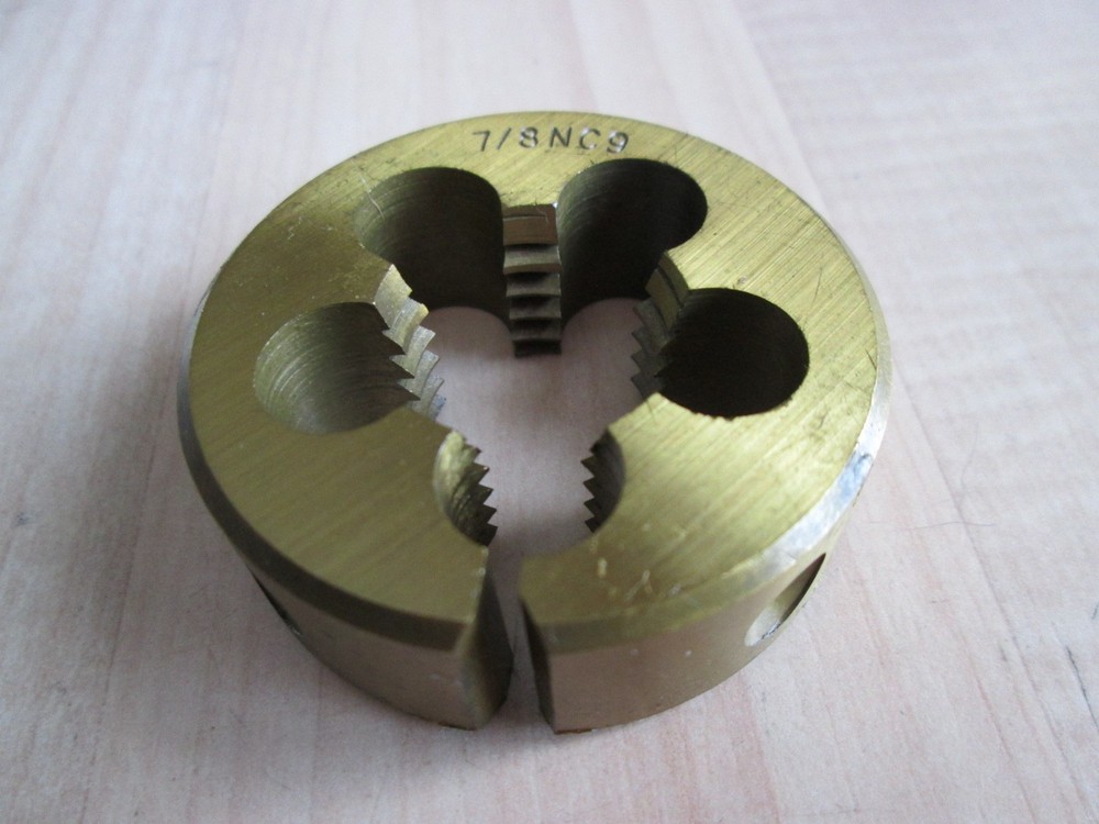 NEW 7/8″ 7/8″-9 7/8″-NC9 SAE Die 2″ Titanium Nitride Coated HSS Steel #T16GJ