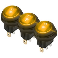 3-Pack LED Rocker Toggle Switches 12V 20A ON/OFF IP 65 Waterproof For Car, Boat