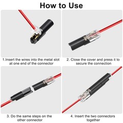 100 PCS Plug-In Quick Wire Connectors, Reusable Clamp Terminal Blocks for Cables