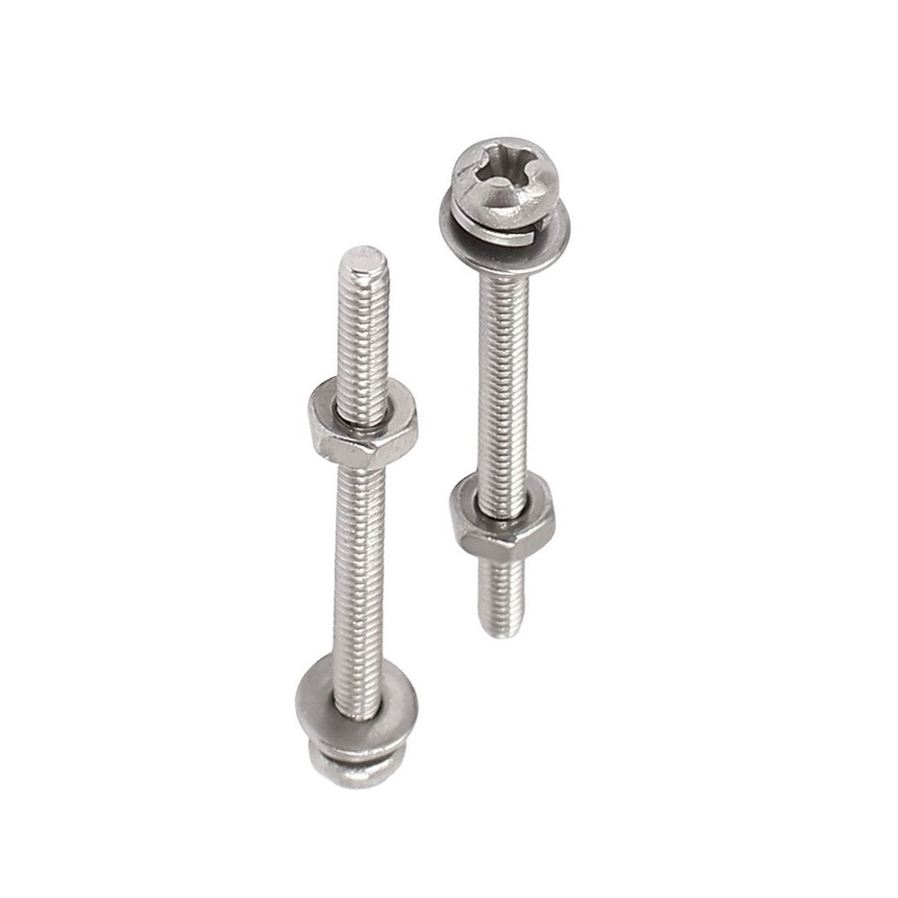 M2 x 25mm Stainless Steel Phillips Pan Head Screws Nuts Washers 25 Sets