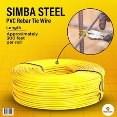Rebar tie wire 16GA PVC yellow coated 3lb roll construction binding SIMBASTEEL