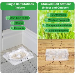32 Pcs Ant Bait Stations Reusable Bait NOT Included, Multi Surface Ant Killer…