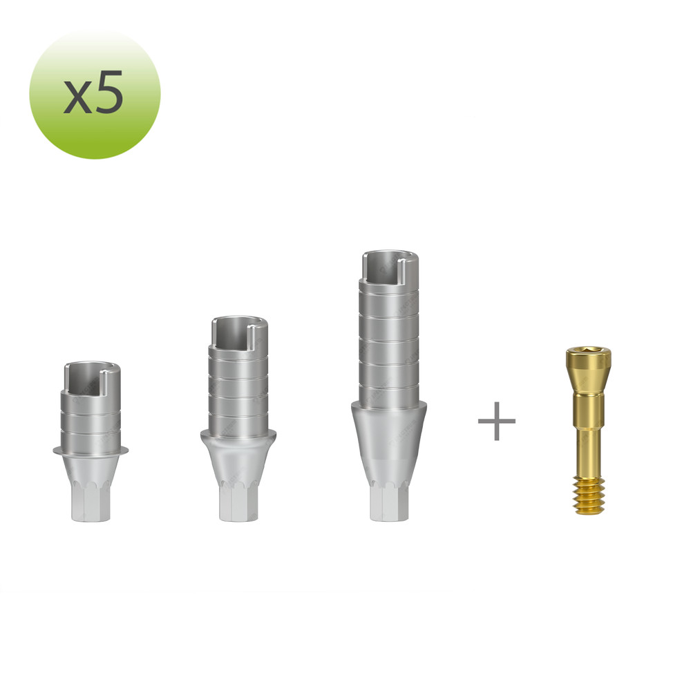 x 5 CAD/CAM Ti-base ZrGEN Abutment MegaGen BlueDiamond NC compatible