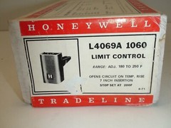Honeywell L4069A 1060 Limit Control Tanner 150-250f, Opens On Rise, Stop 200f