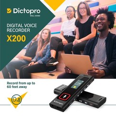 Mini Digital Voice Activated Recorder By Dictopro, 8GB Spy Dictaphone MP3 Player