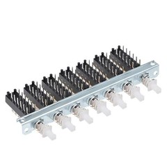 Interlock Push Button Switch Piano Type 4PDT 12 Pin 7 Row