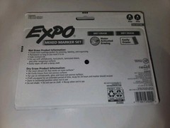 Expo 4 Count Fine Point Marker Set 2 Dry Erase 2 Wet Erase Black Red New