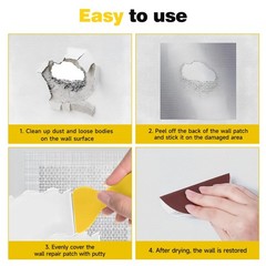 12×12 Inch Drywall Repair Patch Kit Large Holes Wall Ceiling Heavy Duty Mesh