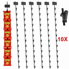 Hanging Merchadise Strips with Hooks,31 Inches Chip Display Rack Stand 120 Clips