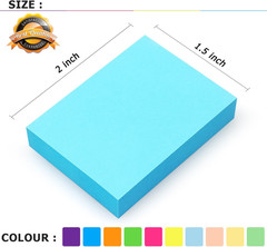 Sticky Notes 1.5 x 2 Inch 20 Pads 100 Sheets Multi Color 10 Pack