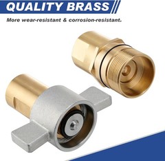 1″ NPT Wet-Line Wing Nut Hydraulic Quick Disconnect Coupler / Coupling Set