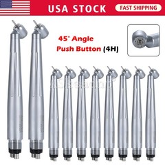 NSK Style Dental Surgical High Speed Handpiece 45 Degree 4 Hole 3 Water Spray