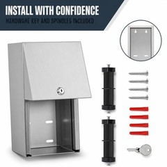 Stylever Commercial Toilet Paper Dispenser – 304 Stainless Steel Double Gray