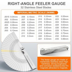2Pcs Stainless Steel Feeler Gauge Set,32 Straight Blades Feeler Gauge16 Piece…