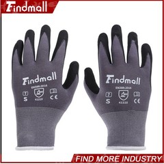 Findmall 6 Pairs S-Size Work Gloves MicroFoam Nitrile Coated Knit Nylon Gloves