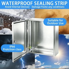 12x10x6″ 304 Stainless Steel Electrical Enclosure Junction Box IP66