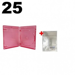 25 PREMIUM STANDARD Clear Red Blu-Ray Single Cases 12MM & 100 OPP Bags