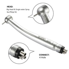 1-5 SKYSEA Dental High Speed Handpiece Big Head Push Button Type 4Hole FG 1.60mm