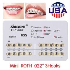10-100 Packs Dental Brackets Brace Mini Roth.022 Slot 3Hooks Orthodontic SANDENT