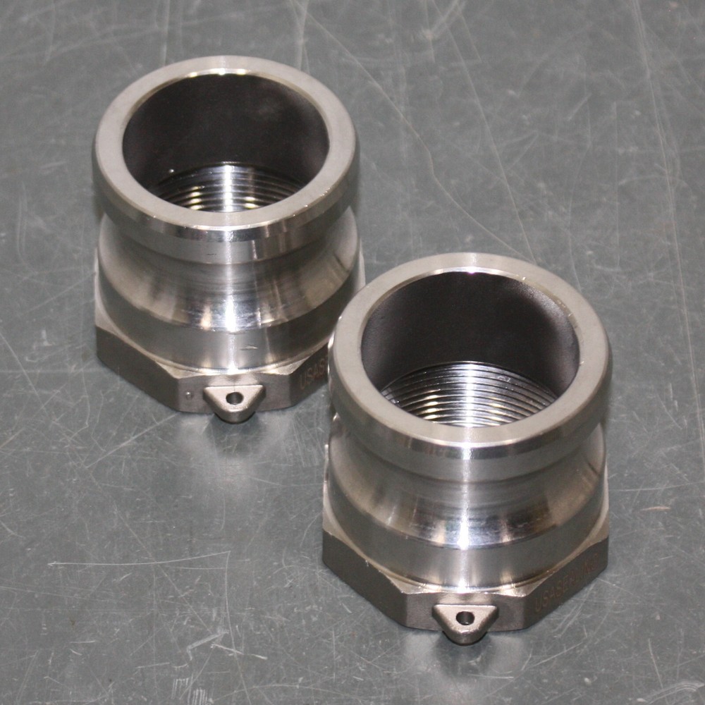 (2) USA Sealing Cam and Groove Fitting BULK-CGF-6, 2″ Type A, 316 SS, A-2, Hose