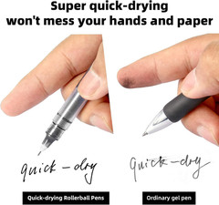 12 Pieces Rolling Ball Pens, Quick Dry Ink 0.5 Mm Extra Fine Point Pens Liquid I