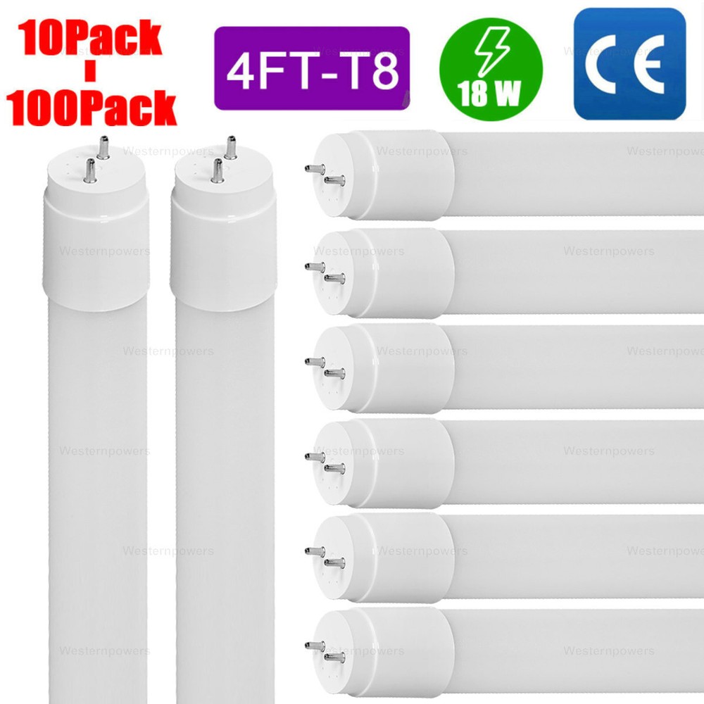 10-100 Pack 18W 48 inch 4ft LED Fluorescent Tube Light Bulb G13 T8 lamp fixture