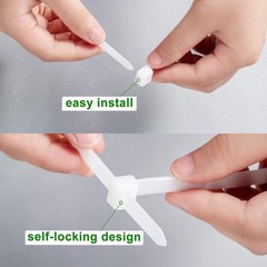 50pcs 18″ White Extra Long Heavy Duty Cable Ties 200lbs