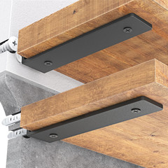 Heavy Duty Floating Shelf Brackets 6 Inch for 2×4 Wood Studs 4 Pack Black Coated