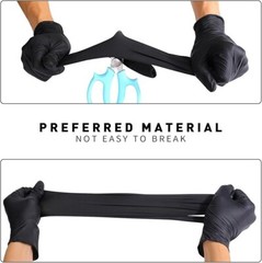 Black Vinyl Gloves, Disposable Non-Sterile Latex-Free Powder-Free Glove- Size L