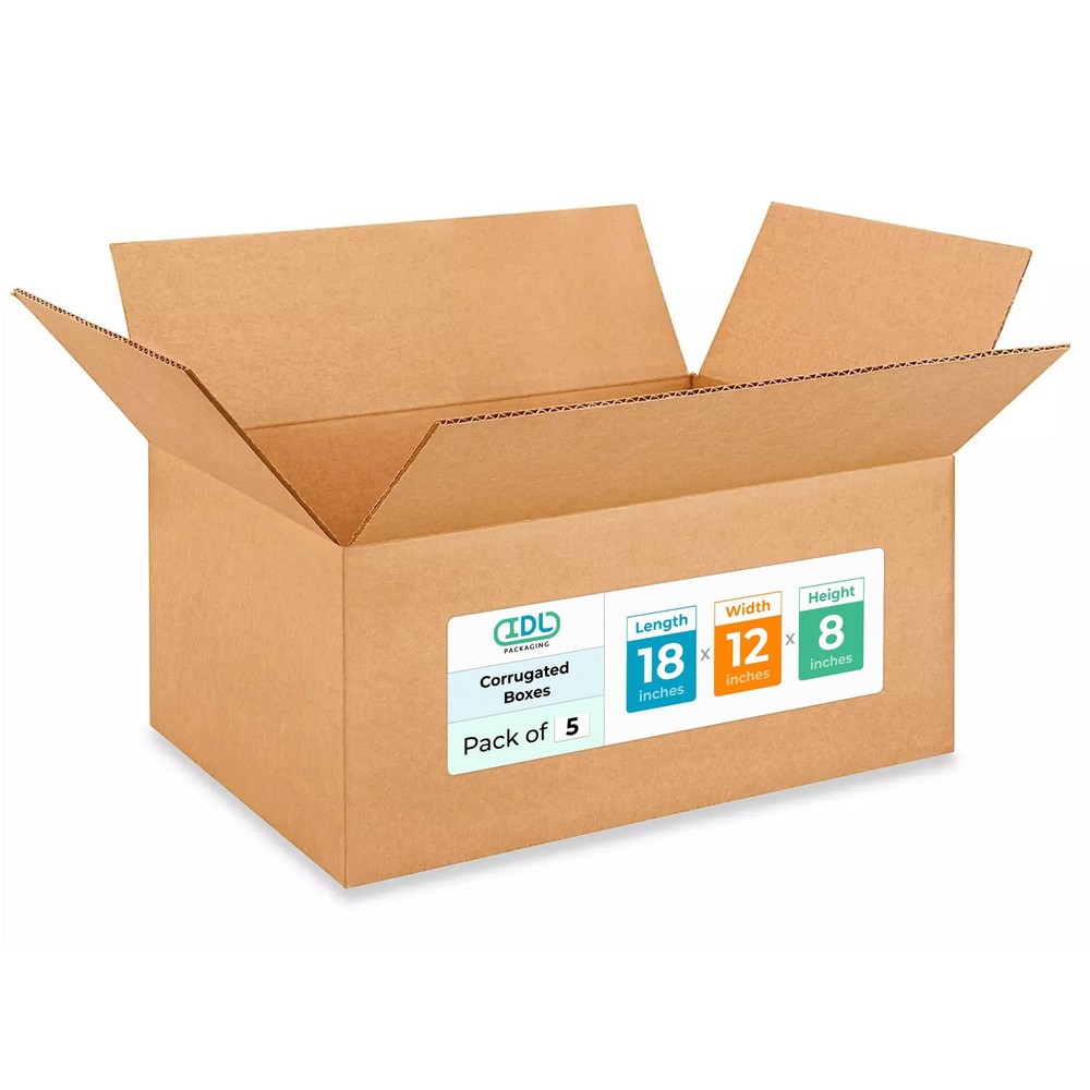 Medium Moving & Shipping Boxes 18 X 12 X 8 Inches – Extra Strength 200 Lb Vs