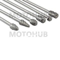 6pc 1/4″ Tungsten Rotary Carbide Burr Bits Aluminum Bur 6″ Long Shank Single Cut