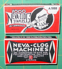 2 Neva-Clog A.1000 Boxes Of Staples for Neva-Clog S-100 Stapler (2000ct) NOS USA
