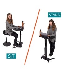 Stand Up Desk Store Pneumatic Adjustable Height Tilting Laptop Lectern Speake…
