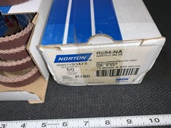 100 each sanding belts new NORTON USA 180 grit scallop edge 24″ x 5/8″ P180