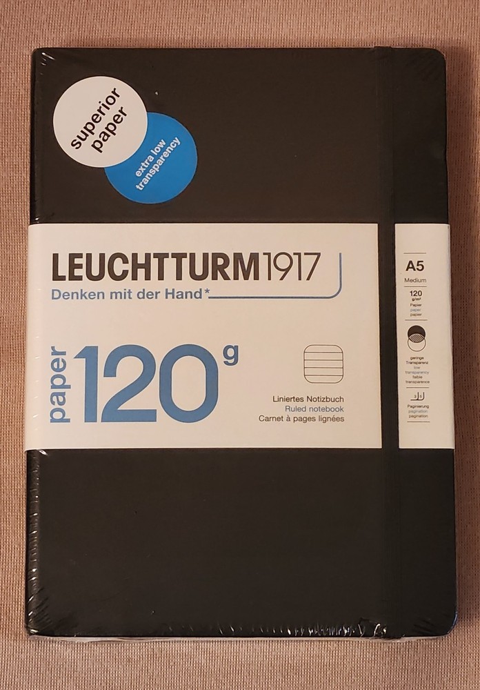 Leuchtturm 1917 120G Special Hardcover Ruled Notebook Black – A5 – NEW SEALED