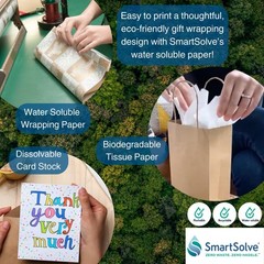 3pt Water Soluble Paper Dissolves in Water Biodegradable Letter 8.5×11″ 10 Pack