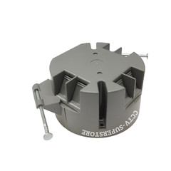 5 Pack Round Ceiling Box with Grounding, 4-Inch, 20 Cu In Plastic Gray, ETL