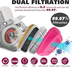 6200 Half Facepiece Respirator Mask Dust Medium with 60926 Organic Vapor Filter