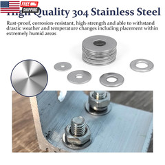 290Pcs Flat Washers, 304 Stainless Steel Fender Washers Assortment, 15 Different