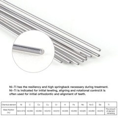 dental Orthodo super elástico niti redondear alambre ovoide/naturaleza/cuadrado