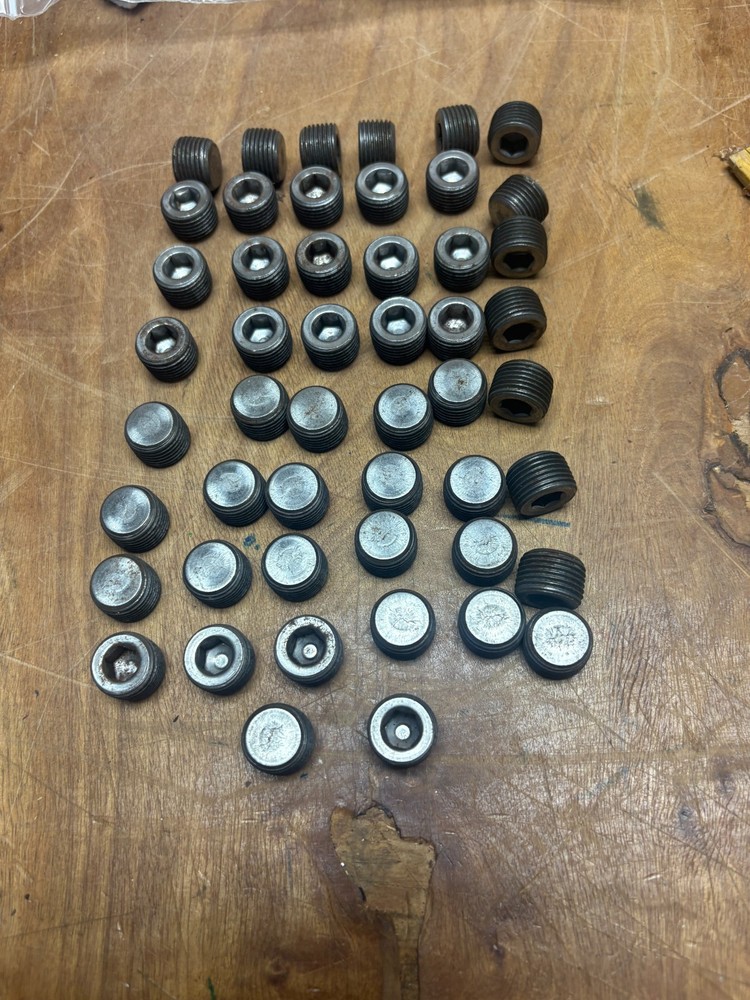 50 New Pipe Plugs 3/8” NPT, Allen Head hex Socket Fittings