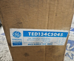 NEW – GE TED134C5045 45 Amp 480 VAC 3 Pole Type TED Circuit Breaker 50°