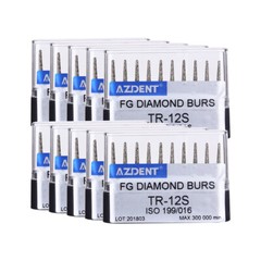 10 pcs Dental Super Coarse Diamond Burs TR-12S 1.6mm For High Speed Handpiece