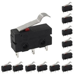 Litoexpe 12pcs Mini Micro Limit Switch, 5A 125 250V Handle length:17mm, Black