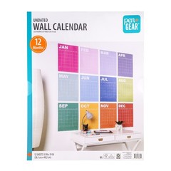Undated Large Monthly Wall Calendar 15×19 Inch Rainbow Color Academic Planner