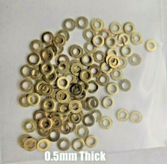 100pk M2 Brass Washers – Bicycle Spoke Head Washer / Shims – 0.3 or 0.5mm Thick