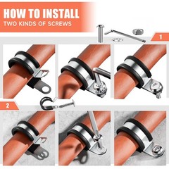 24pcs 3/4 Inch Stainless Steel Cable Clamps With Two Kinds Of Screwsrubber Cushi