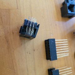 Vintage Electronics Connector Lot 3 Pin DIN RJ Modular Gold Headers 13 Pc