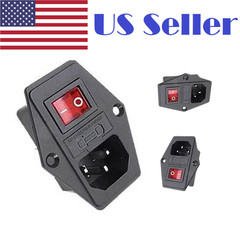 10A 120V Inlet Module Plug Fuse Switch Male Power Socket IEC320